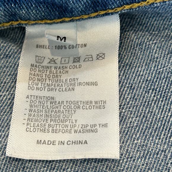 Brandy Melville Denim Mini Skirt Women Junior Medium Blue Jean Button Up Pockets - Picture 8 of 8